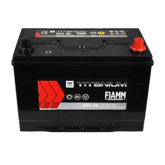 Автомобильный аккумулятор FIAMM Titanium Black Asia 95Аh 760А R+ (правый +) D31