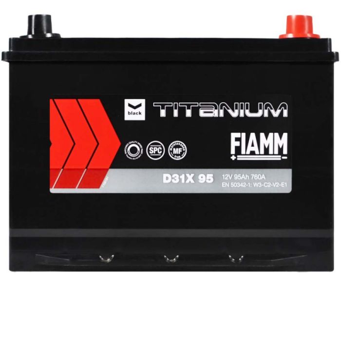 Автомобильный аккумулятор FIAMM Titanium Black Asia 95Аh 760А R+ (правый +) D31