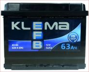 Аккумулятор Klema EFB 6CT-63-1 63 Ah/620A L+ 1
