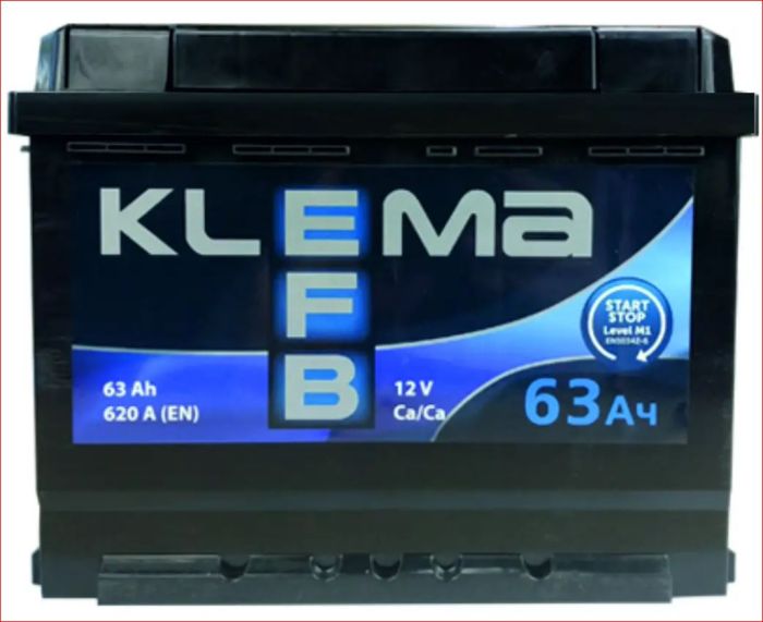 Аккумулятор Klema EFB 6CT-63-1 63 Ah/620A L+ 1